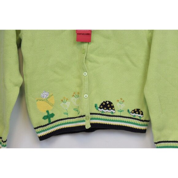 NEW 2006/05 Gymboree Prep Sweater 10 Spring Tulip Turtle Cardigan Sequins Ribbon - Picture 4 of 12
